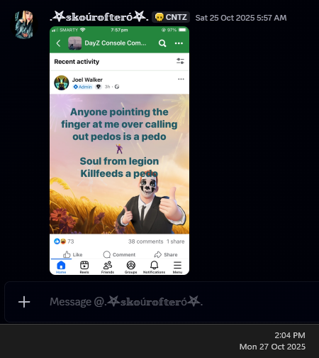 Pedo post screenshot