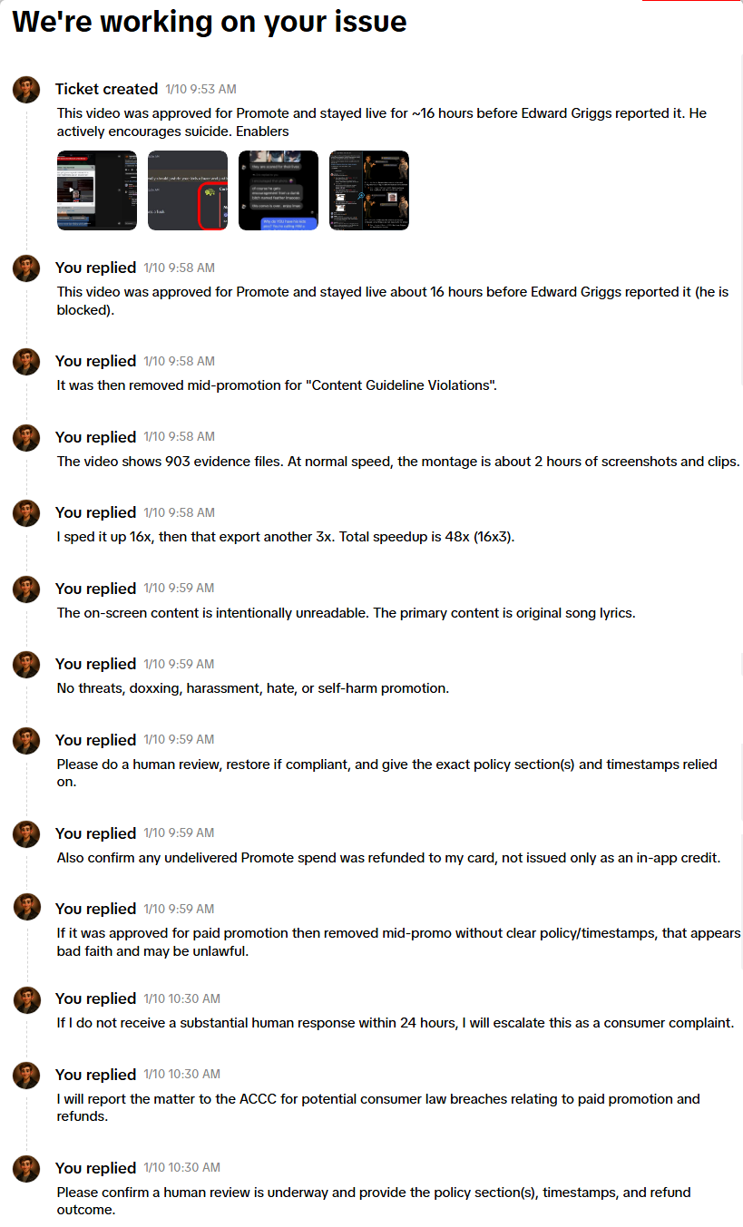 TikTok removal sequence
