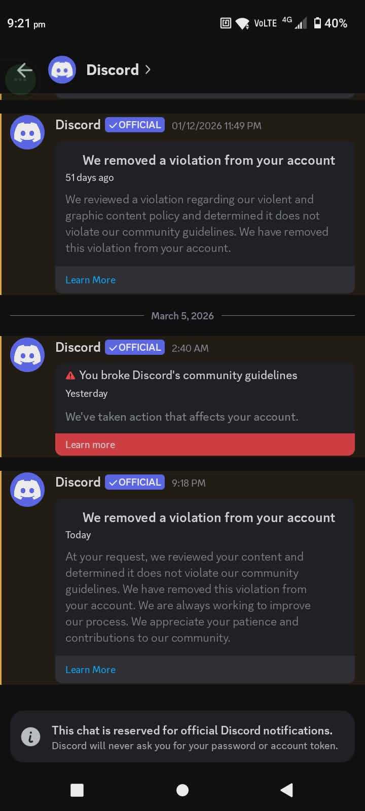 Violation removed