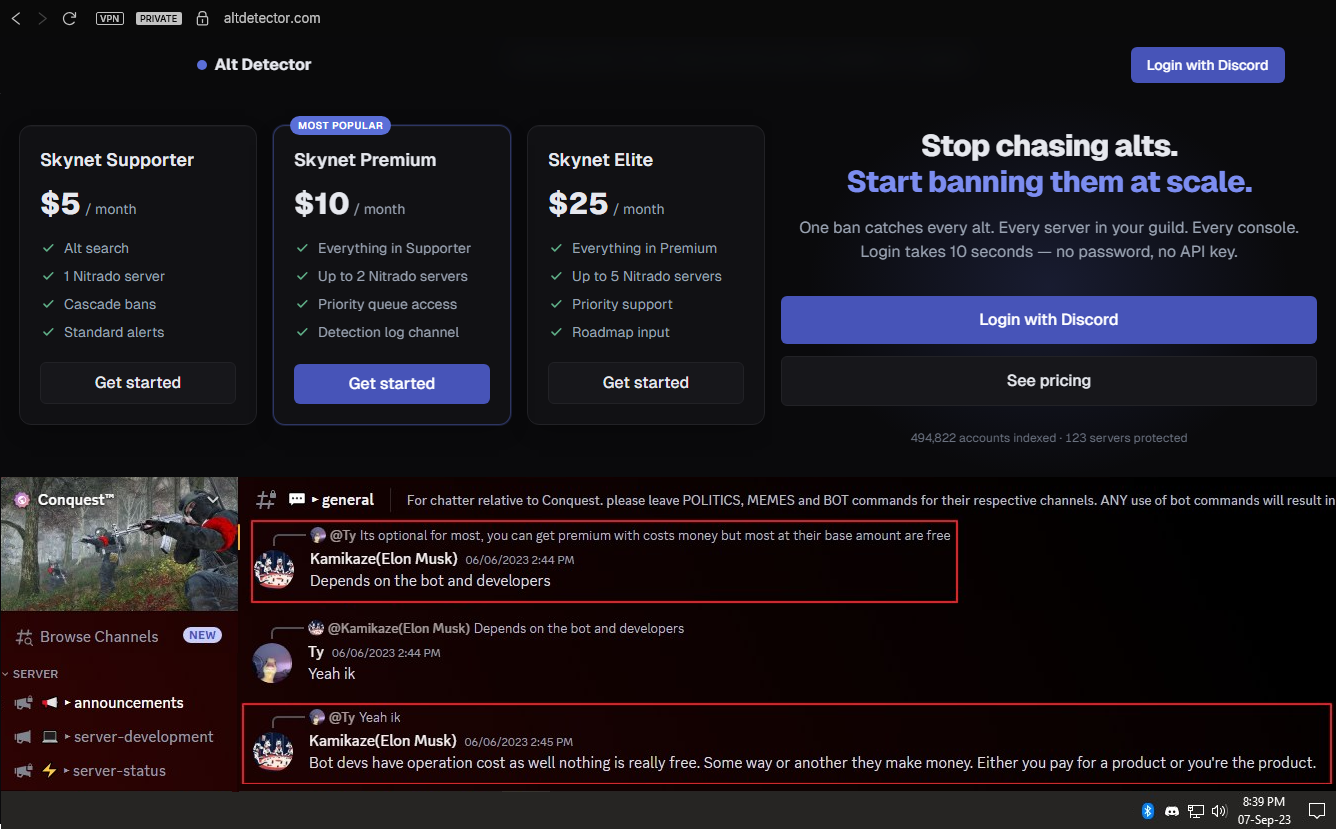 AltDetector tiers and Kamikaze's earlier you're the product statement